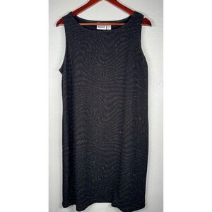 Chicos Design Comet High Neck Tank Dress Black Glitter Sleeveless Chico's Size 2